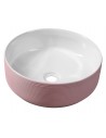Bordmonteret rund håndvask i keramik Ø41 cm - Pink
