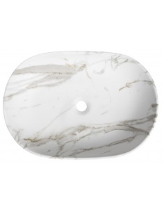 oval håndvask vask bordmonteret bordplade keramik badeværelse marmor 2