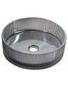Bordmonteret rund håndvask i glas Ø39,5 cm - Transparent sort