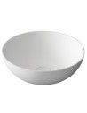Bordmonteret rund håndvask i rockstone Ø39 cm - Mat hvid