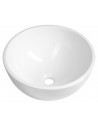 Bordmonteret rund håndvask i keramik Ø43 cm - Blank hvid