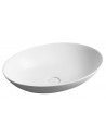 Bordmonteret oval håndvask i rockstone 60 x 40 cm - Mat hvid