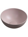 Bordmonteret rund håndvask i beton Ø26 cm - Mat pink