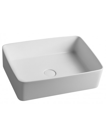 solid surface sten håndvask vask bordmonteret bordplade badeværelse mat hvid