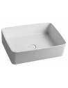 Bordmonteret håndvask i rockstone 50 x 36 cm - Mat hvid