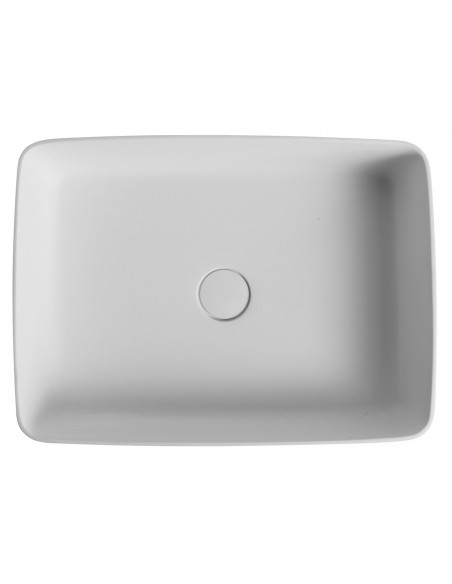 solid surface sten håndvask vask bordmonteret bordplade badeværelse mat hvid