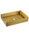 Bordmonteret håndvask i rustfri stål 50 x 35,2 cm - Børstet guld