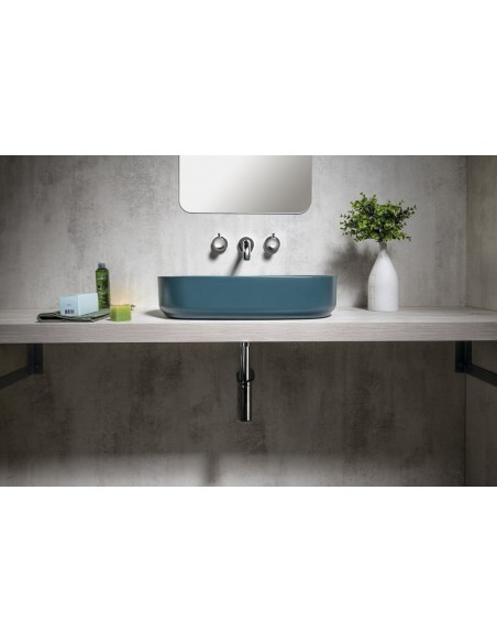 håndvask hanehul vask bordmonteret bordplade keramik badeværelse mat