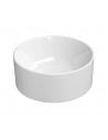 Bordmonteret rund håndvask i keramik Ø32 cm - Blank hvid