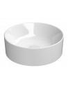Bordmonteret rund håndvask i keramik Ø40 cm - Blank hvid