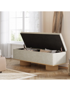 bænk entre garderobe soveværelse moderne design skobænk træ opbevaring 2