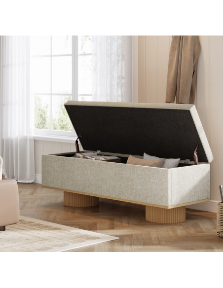 bænk entre garderobe soveværelse moderne design skobænk træ opbevaring