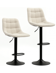 barstol stof beige billig moderne design køkken ryg ryglæn 2