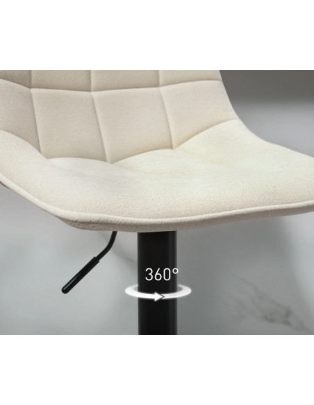 barstol stof beige billig moderne design køkken ryg ryglæn
