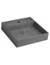 Bordmonteret håndvask med hanehul i beton 45,7 x 45,7 cm - Mat granitgrå
