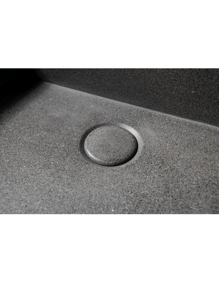 håndvask hanehul vask bordmonteret bordplade beton badeværelse