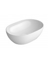 Bordmonteret oval håndvask i keramik 50 x 35 cm - Blank hvid