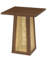 Barbord i metal og polyrattan H95 x B80 x D80 cm - Brun/Natur