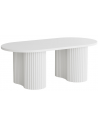Ovalt sofabord i MDF 120 x 60 cm - Hvid