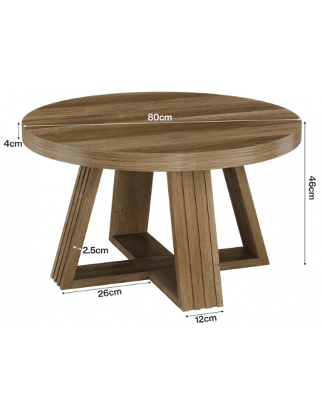 sofabord træ moderne design indretning opbevaring hylde rundt