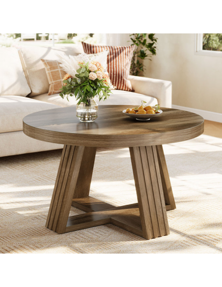sofabord træ moderne design indretning opbevaring hylde rundt