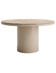 Rundt spisebord marmor beige brun 140 moderne design