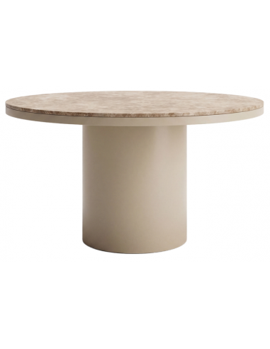 Rundt spisebord marmor beige brun 140 moderne design
