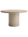 LUNARO Rundt spisebord i jern og marmor Ø140 cm - Beige/Beigebrun marmor