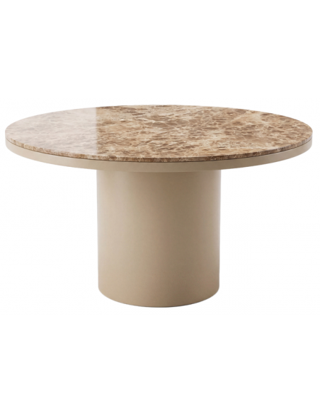 Rundt spisebord marmor beige brun 140 moderne design