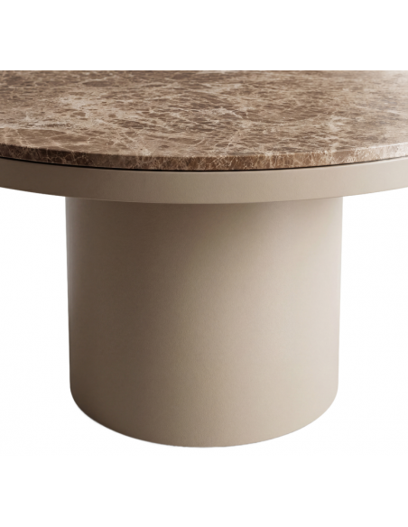 Rundt spisebord marmor beige brun 140 moderne design