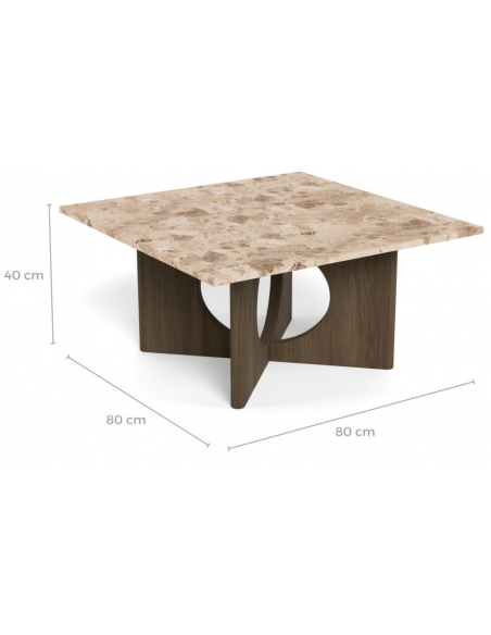 sofabord eg træ egetræ marmor beige firkantet design