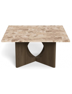 sofabord eg træ egetræ marmor beige firkantet design 2