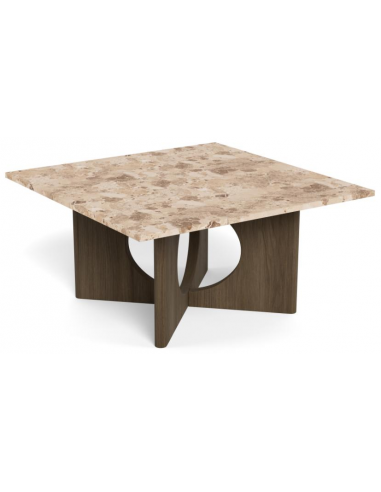 sofabord eg træ egetræ marmor beige firkantet design