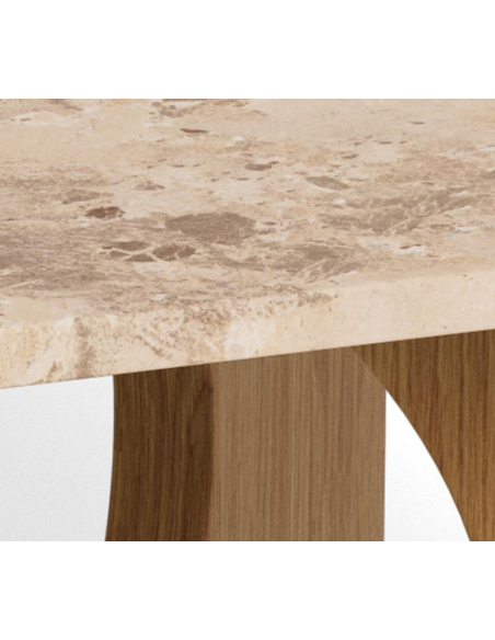 sofabord eg træ egetræ marmor beige firkantet design