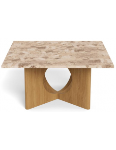 sofabord eg træ egetræ marmor beige firkantet design 2