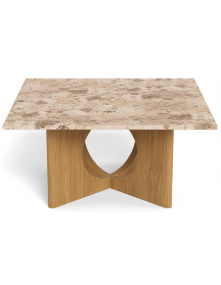 sofabord eg træ egetræ marmor beige firkantet design