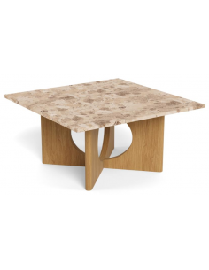 sofabord eg træ egetræ marmor beige firkantet design