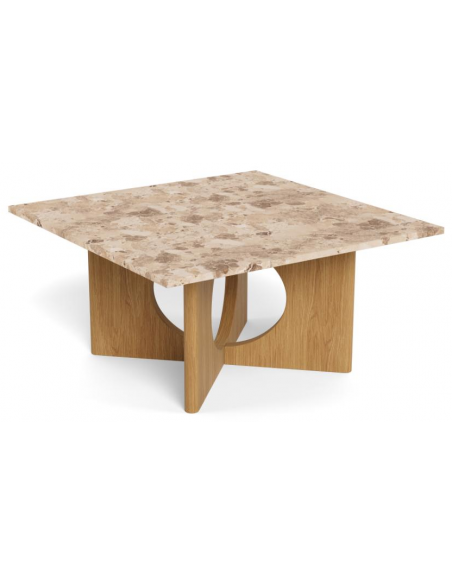 sofabord eg træ egetræ marmor beige firkantet design