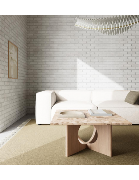 sofabord eg træ egetræ marmor beige firkantet design