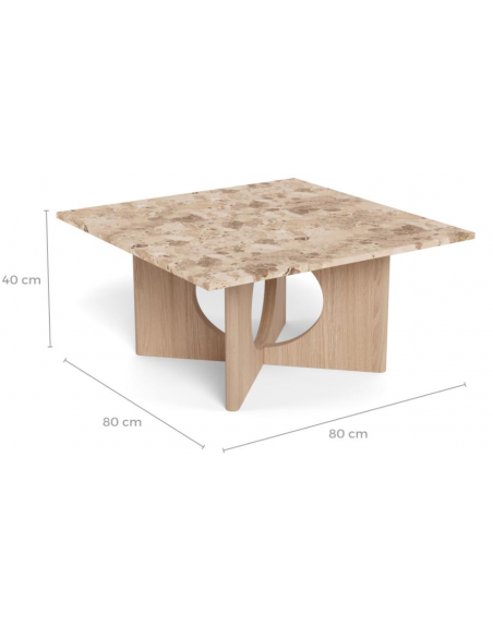 sofabord eg træ egetræ marmor beige firkantet design