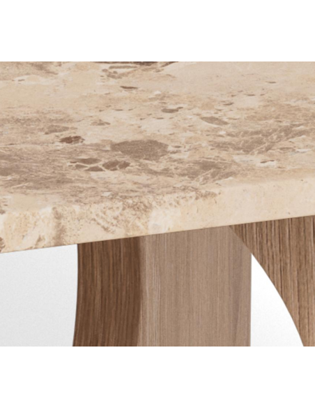 sofabord eg træ egetræ marmor beige firkantet design