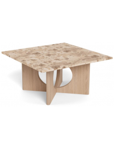 sofabord eg træ egetræ marmor beige firkantet design
