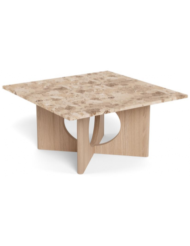 sofabord eg træ egetræ marmor beige firkantet design