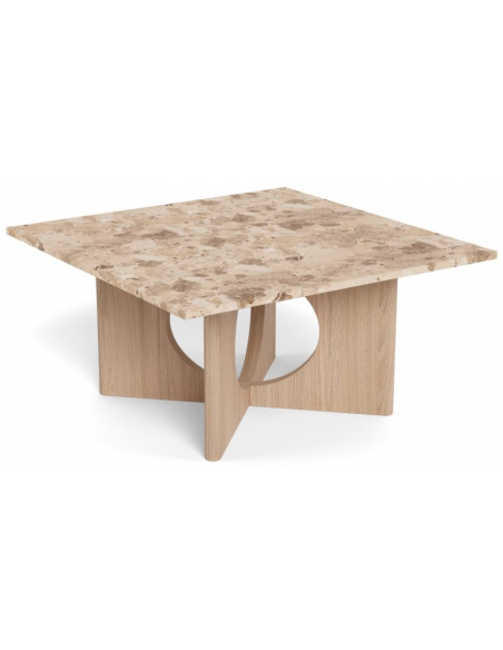 sofabord eg træ egetræ marmor beige firkantet design