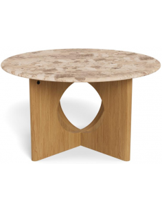 sofabord eg træ egetræ marmor beige design rundt 2