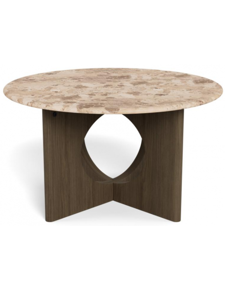 sofabord eg træ egetræ marmor beige design rundt