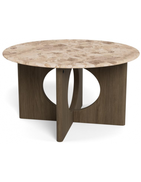sofabord eg træ egetræ marmor beige design rundt