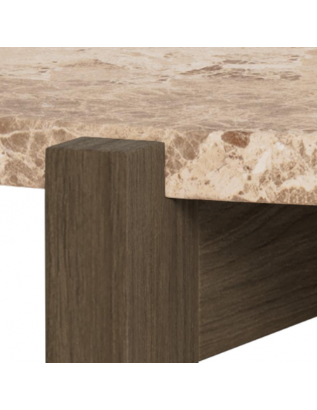 sofabord eg træ egetræ marmor beige design rundt