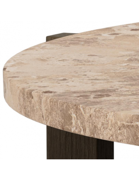 sofabord eg træ egetræ marmor beige design rundt