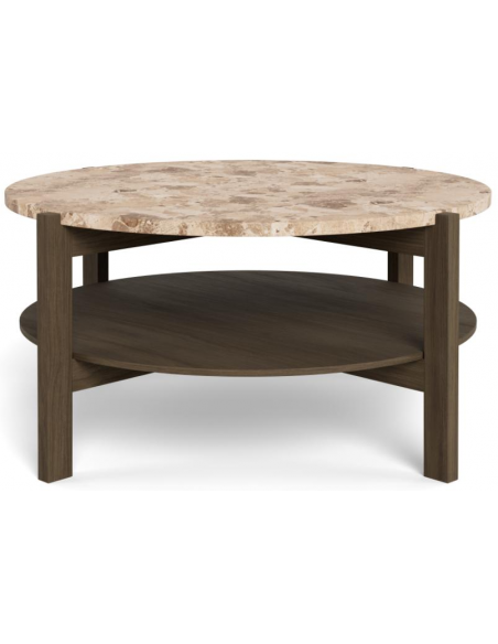 sofabord eg træ egetræ marmor beige design rundt